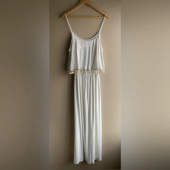 New Tbagslosangeles Women White Maxi Long Dress Size Medium - Picture 6 of 14